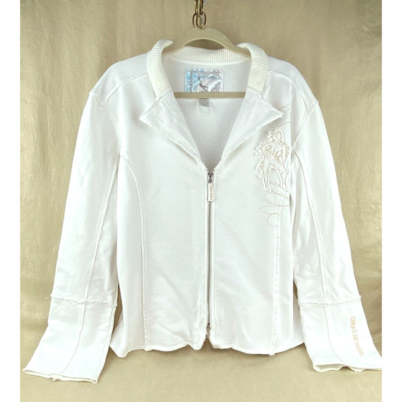 Cirque Du Soleil Jacket And I am Free 100% Cotton Full Zip White Size XL - Picture 1 of 12